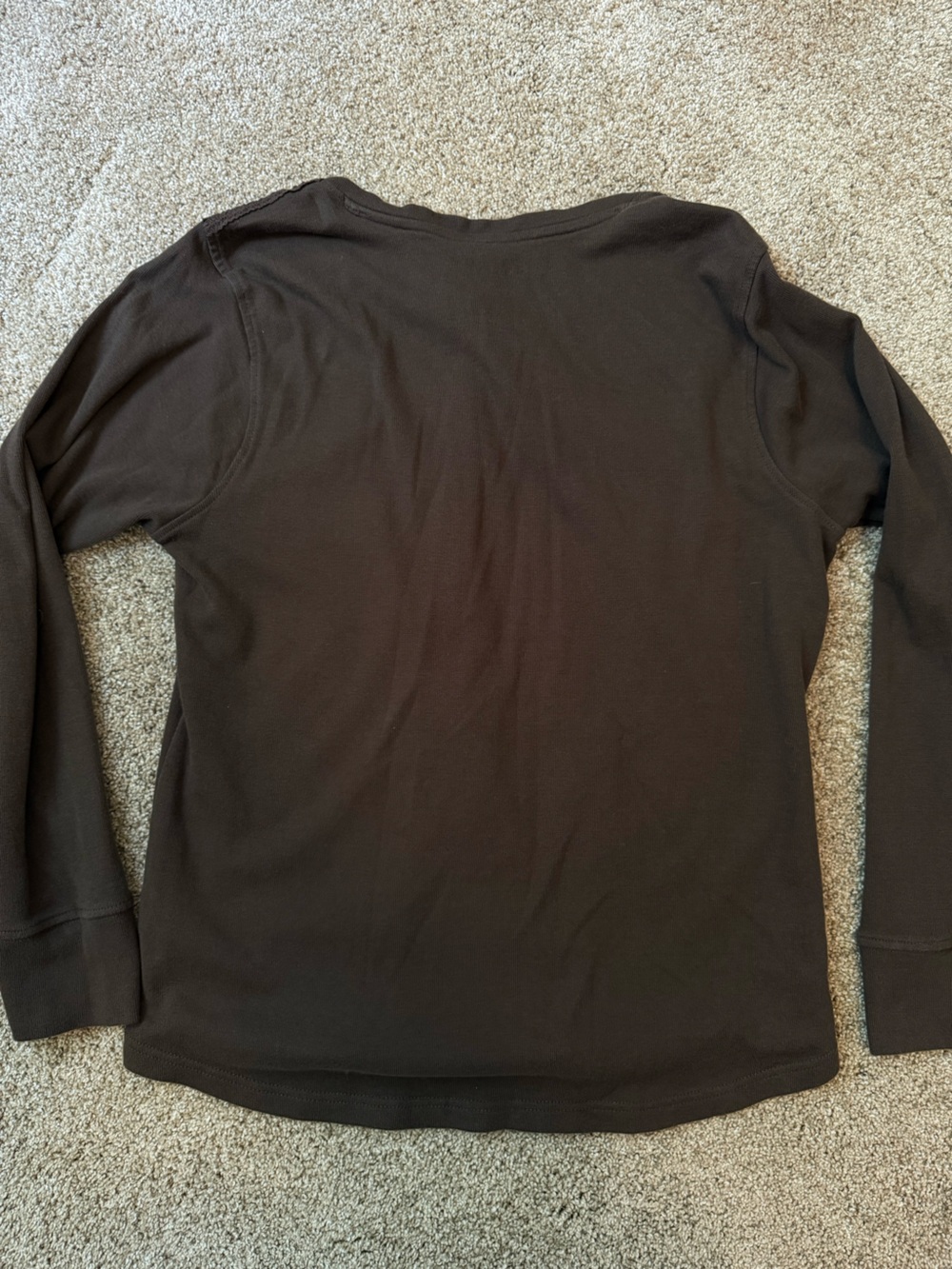 Ariat Brown Ribbed Henley Shirt - Picture 4 of 4